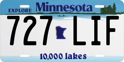 MN license plate 727LIF