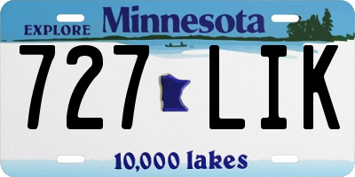 MN license plate 727LIK