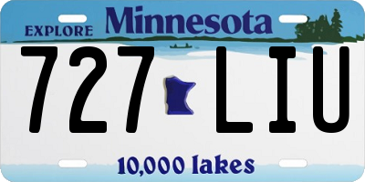 MN license plate 727LIU