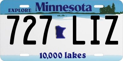 MN license plate 727LIZ