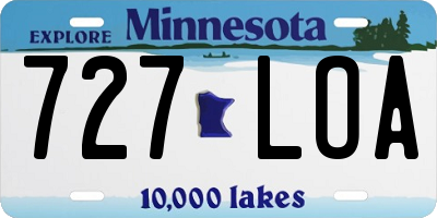 MN license plate 727LOA