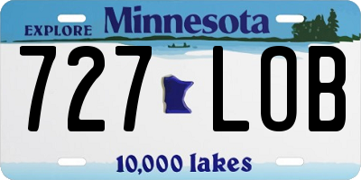 MN license plate 727LOB