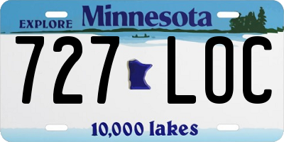 MN license plate 727LOC