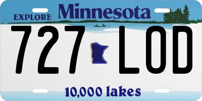 MN license plate 727LOD