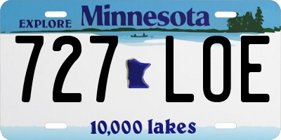 MN license plate 727LOE
