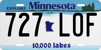 MN license plate 727LOF