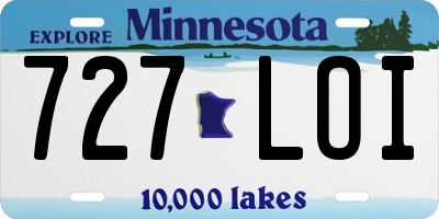 MN license plate 727LOI