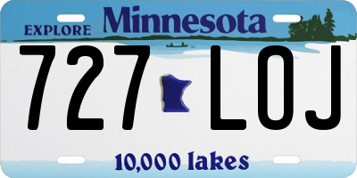 MN license plate 727LOJ
