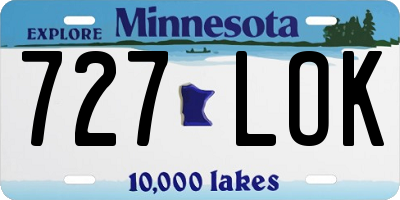 MN license plate 727LOK