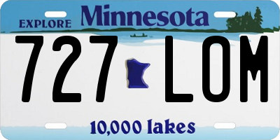 MN license plate 727LOM