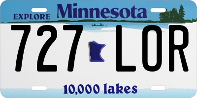 MN license plate 727LOR
