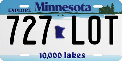 MN license plate 727LOT