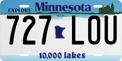 MN license plate 727LOU