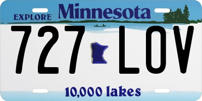 MN license plate 727LOV