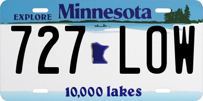 MN license plate 727LOW