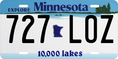 MN license plate 727LOZ