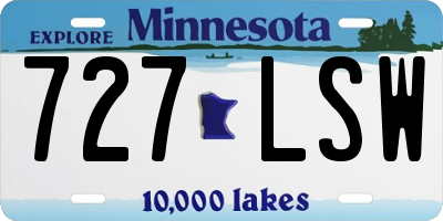 MN license plate 727LSW