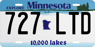 MN license plate 727LTD