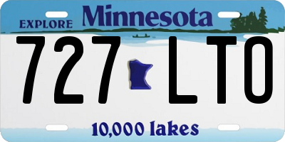 MN license plate 727LTO