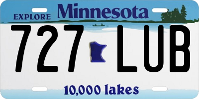 MN license plate 727LUB