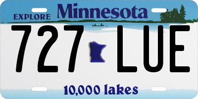 MN license plate 727LUE