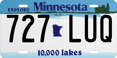 MN license plate 727LUQ