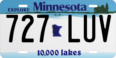 MN license plate 727LUV
