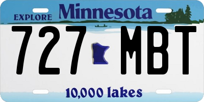 MN license plate 727MBT