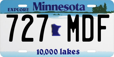 MN license plate 727MDF