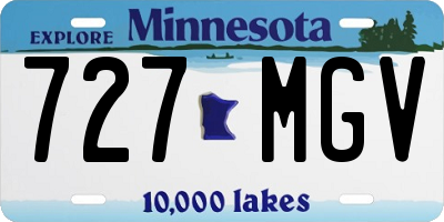 MN license plate 727MGV