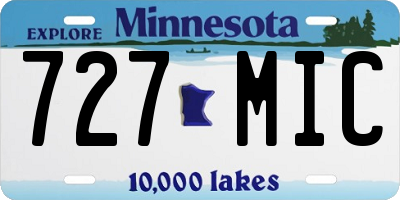 MN license plate 727MIC