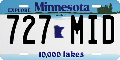 MN license plate 727MID