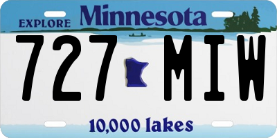 MN license plate 727MIW