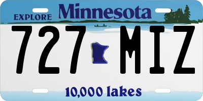 MN license plate 727MIZ
