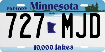 MN license plate 727MJD