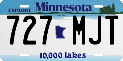 MN license plate 727MJT