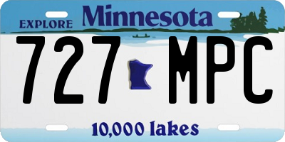 MN license plate 727MPC