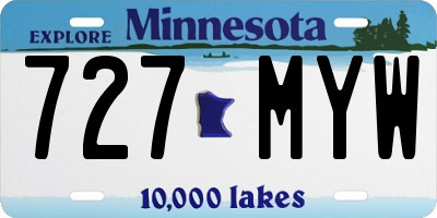 MN license plate 727MYW