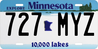 MN license plate 727MYZ