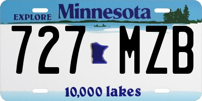 MN license plate 727MZB