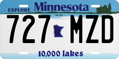 MN license plate 727MZD