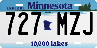 MN license plate 727MZJ
