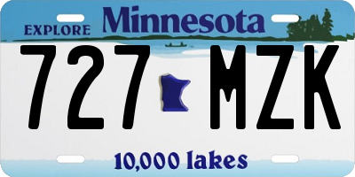 MN license plate 727MZK