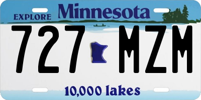 MN license plate 727MZM