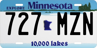 MN license plate 727MZN