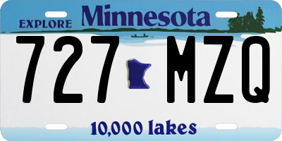 MN license plate 727MZQ