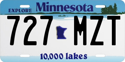 MN license plate 727MZT