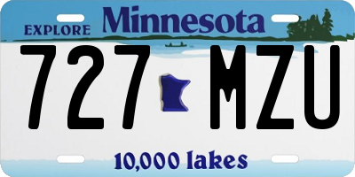 MN license plate 727MZU