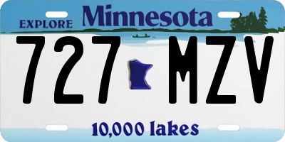 MN license plate 727MZV