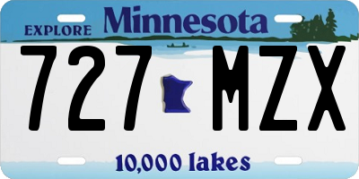 MN license plate 727MZX